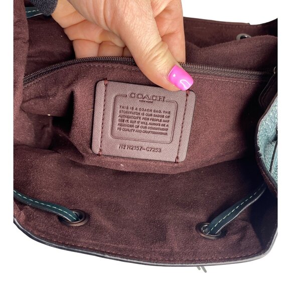 Coach Kleo Backpack Forest Green Leather Suede C7253 - Picture 8 of 10